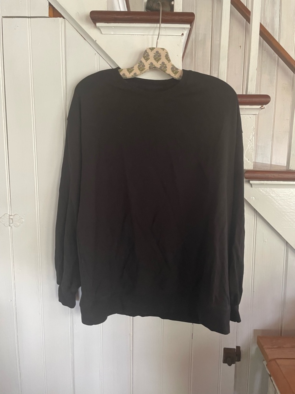 Black Crewneck Long-Sleeve Shirt